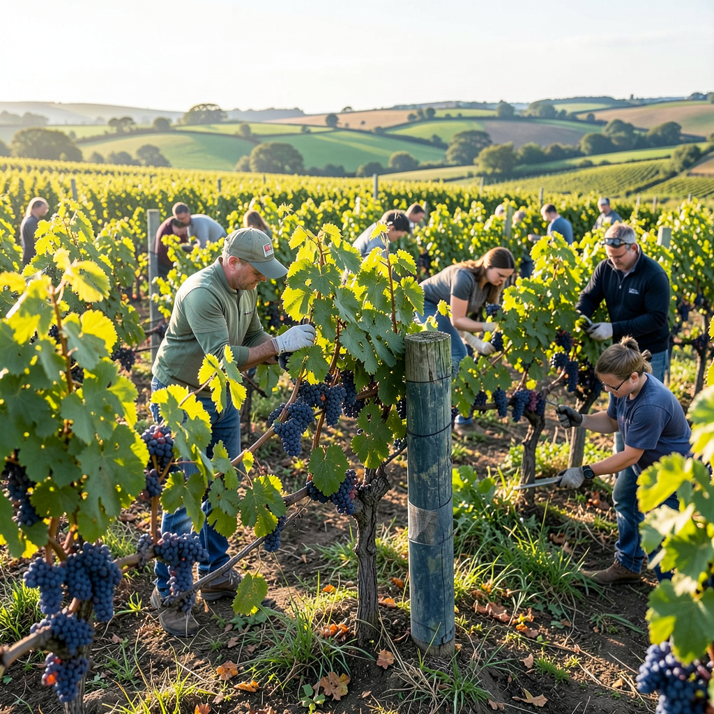 Oxney Estate near Rye begins 2026 grape harvest with volunteer team